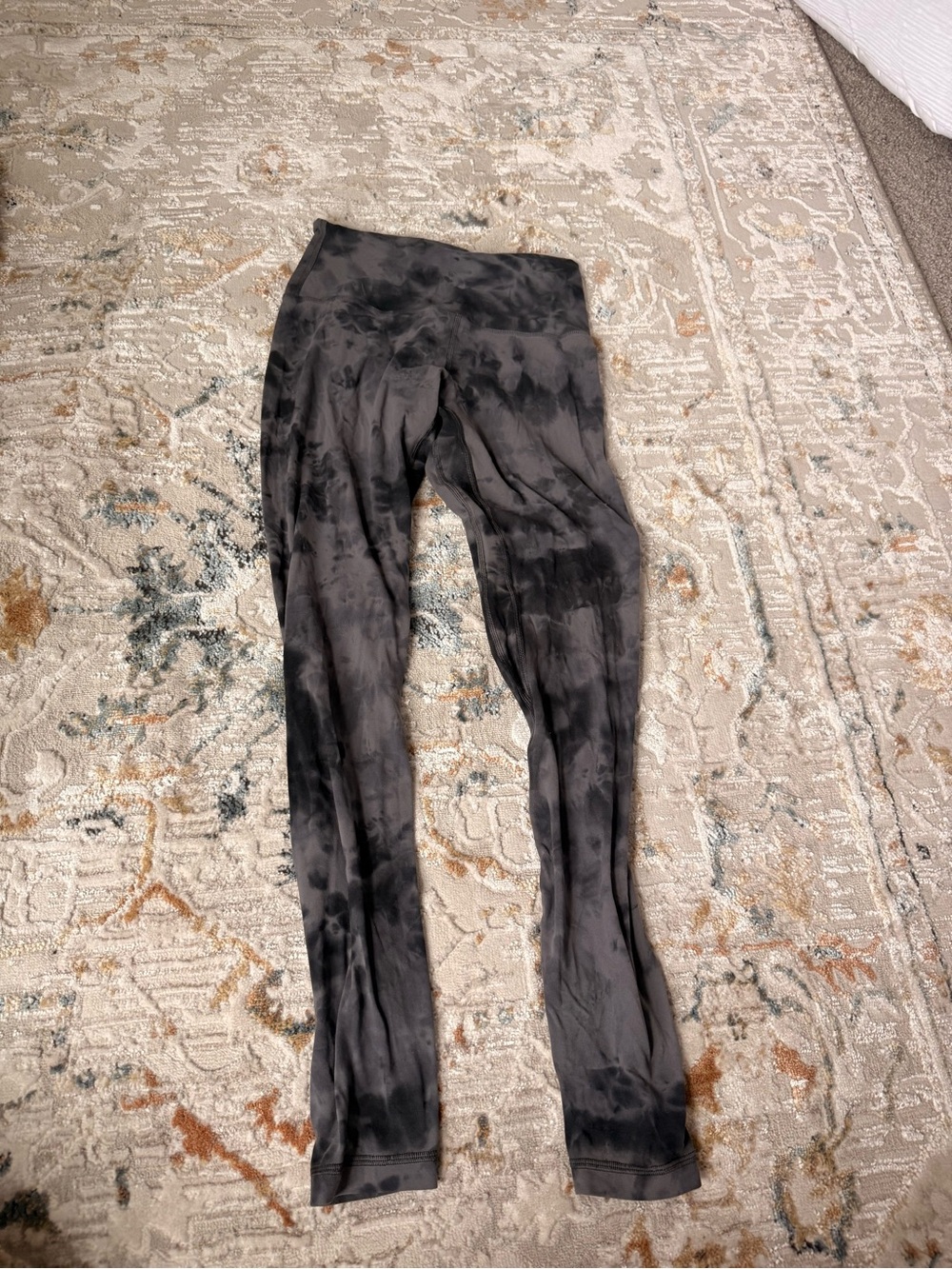 Black LuluLemon Tie-Dye High-Waist Leggings